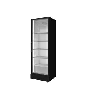Refrigerador Vertical con Puerta de Vidrio Simple y Ventilador, Exhibidor de Bebidas con LED y Estantes Ajustables - Product Image 1