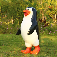 Sculpture de pingouins de taille réelle personnalisée, Statue de pingouins de personnage de Madagascar
