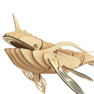 25 أحجية تعليمية ثلاثية الأبعاد من أسماك القرش من الخشب المقطعية الصديق الصديق ، بناء لغز صوفي للأطفال