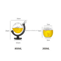 Décanteur en verre en forme de globe créatif à haute teneur en borosilicate de 900ml avec logo personnalisé en gros