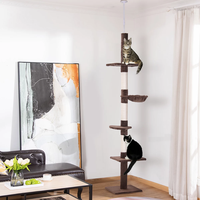 Arbre à chat de plafond à plancher écologique de haute qualité pour l'intérieur avec hamac en peluche pour chat