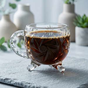 Classic Clear Glass Tea <b>Cup</b> and <b>Saucer</b> Gift Set with Durable Embossed Box for Tea Party Home Use - Product Image 5