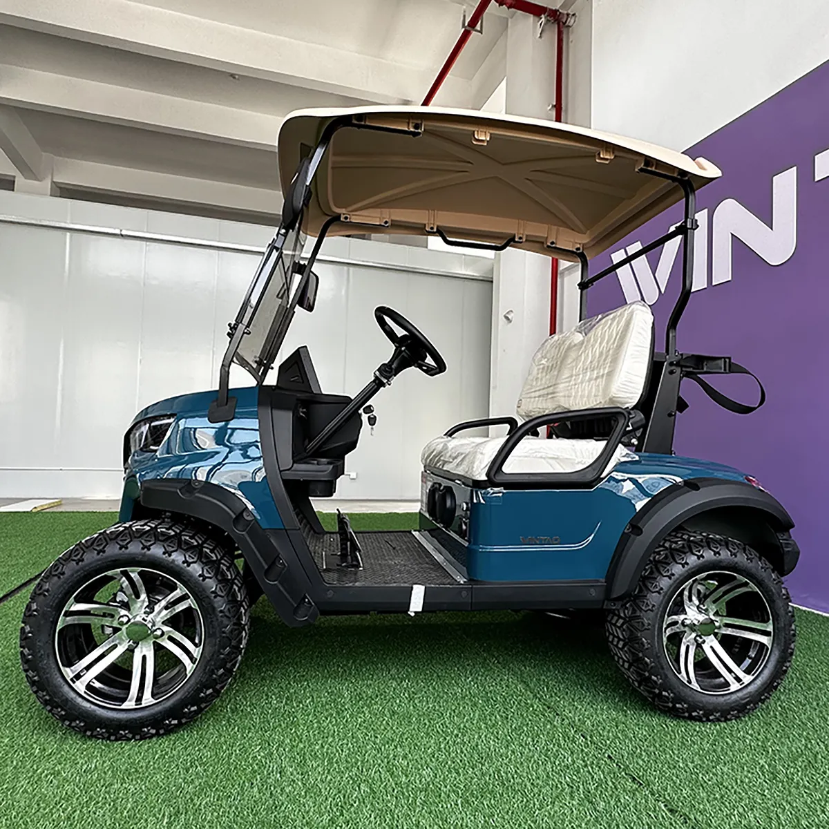 2024 çin üreticileri nokta popüler ürünler lüks 72V golf arabası kulüp araba golf arabası üç noktalı emniyet kemeri ile donatılmış