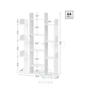 Librería Moderna de Bambú Moso Ecológica de Alta Calidad con Forma de Árbol, con 13 Estantes de Almacenamiento y Esquinas Redondeadas para Sala de Estar - Product Image 2