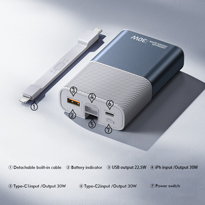 แบตสำรองพกพา 10000mAh ชาร์จเร็ว 20W พร้อมสายชาร์จในตัว 3-in-1 - Product Image 3