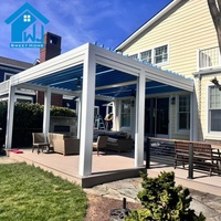 Pergola moderne motorisée en aluminium Sweet Home avec toit à lames orientables, imperméable, écologique, gazebo extérieur bioclimatique pour balcon et terrasse