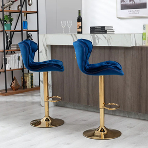 Sgabelli da Bar Moderni Girevoli in Metallo Dorato con <span class=keywords><strong>Altezza</strong></span> Regolabile per Casa, Bar, Sala da Pranzo, Cucina e Arredamento Commerciale - Product Image 4