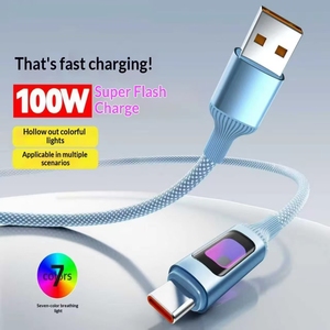 Impresoras USB3.0 de alta calidad, marquesina de Metal luminosa, Cable de nailon, súper rápida Carga, colores huecos, Compatible con pantalla LED IOS - Product Image 1