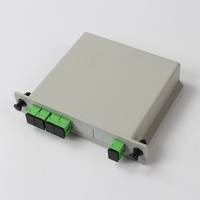 Distribuidor de Red Tipo Tarjeta PLC SC/APC, Divisor Óptico FTTH 1x4 Tipo Caja ODF para Uso de Fibra Óptica, Capacidad de 1 a 4 Tarjetas