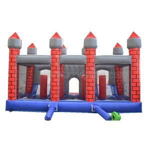 Château <span class=keywords><strong>gonflable</strong></span> médiéval en PVC de qualité commerciale avec double toboggan, thème incendie, pour locations de fêtes d'enfants - Product Image 6
