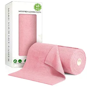 Microfiber Cleaning Cloth Roll Tear Up Towels 45Pck For Kitchen Car Glass Window Dishes Drying Cloth