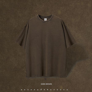 Camiseta Unisex de 220g, Tejido Grueso 100% Algodón, Transpirable, Estampado Gráfico Personalizado, Estilo Vintage, Lavado Ácido, Corte Holgado - Product Image 3