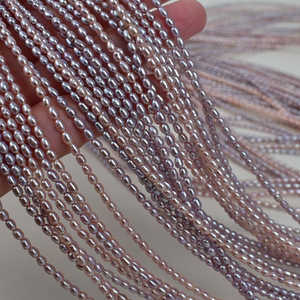 WENCHI 1057 Petites perles de riz violet d'eau douce de 2-3 mm, assortiment naturel de perles, fil de 38 cm - Product Image 6