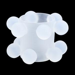 Double Beading Penis Ring Silicone <b>TPE</b> White Purple Transparent For Men Stimulation Foreskin Retraction Orgasm Control - Product Image 2
