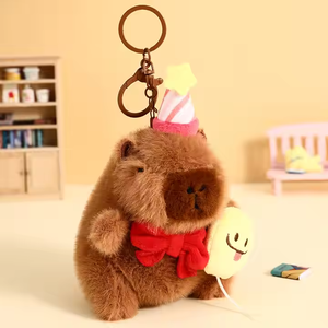 Porte-clés léger Capybara doux animaux mignons jouets en peluche poupées en peluche Collection sac d'accessoires avec porte-clés pour anniversaire Capibaras - Product Image 5