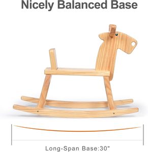 Caballito Mecedor Moderno de Madera Maciza para Niños, Juguete Montable para Bebés, Uso en Dormitorio Infantil, Respaldo de Reno, Ecológico, Regalo de Cumpleaños - Product Image 3