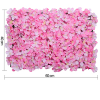 Panneau de fleurs artificielles d'hortensia multicolores en gros pour la décoration de toile de fond de mariage, de fête à domicile, de vitrine de centre commercial et de mur