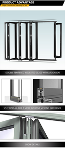 Puerta de Vidrio Plegable Corredera de Aluminio con Doble Vidrio Personalizada, Puerta de Patio Bi-fold con Rotura de Puente Térmico de Aluminio para Balcón - Product Image 6