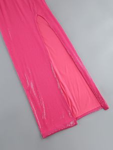 Abito da giorno formale in tessuto pettinato tinta unita, modello tubino con spacco, lunghezza al ginocchio, con piume, traspirante, taglie S/M/L, vita naturale, lavabile, estivo - Product Image 5
