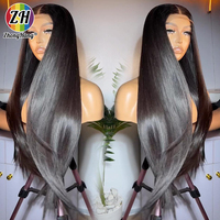 Perruques avec Dentelle HD Cheveux Humains Densité 250%, Longues Perruques de 30 Pouces Cheveux Humains Lace Front Droites, Perruque Cheveux Humains Brésiliens Bruts sans Colle