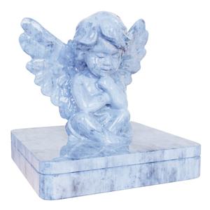 Usine directe conception personnalisée porcelaine bleu <span class=keywords><strong>Cupidon</strong></span> chambre d'encens ailes en céramique ange buste chérubin Figurine brûleur à cône d'encens - Product Image 1