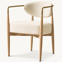 Chaises de salle à manger de style américain, meubles de restaurant, couleur personnalisée, chêne, tissu, fauteuils à accoudoirs