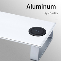 Support de moniteur de bureau en aluminium avec hub USB 3.0, support de charge sans fil, support de moniteur avec chargeur