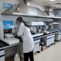 Hotte d'extraction de fumées industrielle en acier inoxydable pour laboratoire, hôpital, école, usage industriel, avec ventilateur d'extraction transversal sur pied