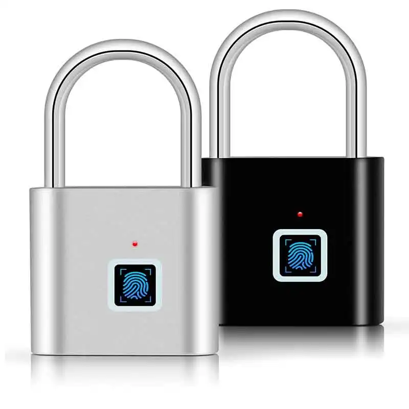 Kunci pintar tanpa kunci sidik jari logam campuran seng kunci pintar anti-maling kunci candado elektronik keselamatan cerdas