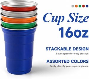 Vaso de Aluminio Personalizado para Bebidas, Vaso Reutilizable para Bebidas Frías, Tazas Metálicas con su Logotipo - Product Image 2