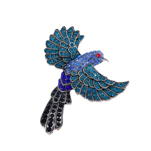 DRAL1101 Broche de pássaro retrô com diamante incrustado Broche de águia Broche de beija-flor estilo animal exagerado europeu e americano - Product Image 5