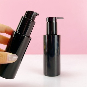 Premium Quality Violet <b>Bottle</b> 30ml 50ml 100ml 200ml Flat Shoulder Black Violet Glass Serum Oil Dropper <b>Pump</b> <b>Bottle</b> - Product Image 3