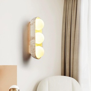 HFshanks – applique murale en verre et pierre Huangdong, éclairage Led 220V pour chambre à coucher et salon - Product Image 1