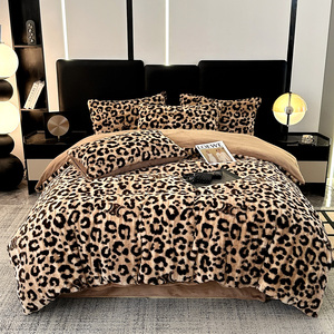 Set di biancheria da letto morbida in velluto soffice pelliccia sintetica 4 pezzi <span class=keywords><strong>lenzuola</strong></span> solide confezionate in poliestere per il letto delle ragazze - Product Image 5