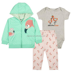 Conjuntos de Ropa de 3 Piezas para Bebés, Sudadera con Capucha de Algodón con Cierre de Cremallera, Mameluco de Manga Larga, 6-24 Meses - Product Image 6