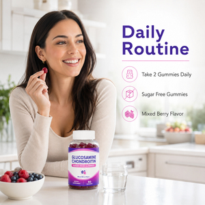 Gummies de Glucosamine et Chondroïtine Biologiques Sans Sucre avec Supplément de Glucosamine Hydrochloride pour le Soutien de la Santé Articulaire des Adultes - Product Image 5