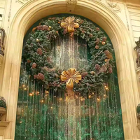 Guirlande de Noël géante en fleurs artificielles, taille personnalisée, décoration suspendue pour porte d'entrée, centre commercial, hôtel, vitrine