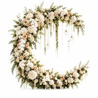 Arche de mariage en métal en forme de croissant de lune, support incurvé pour fleurs et ballons, toile de fond de rêve pour fête d'anniversaire, décoration de fête prénuptiale