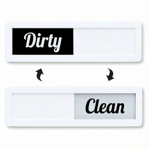 Magnetic Dishwasher Indicator Sign Acrylic Dirty Clean Toggle Label For Dishwasher Parts White And Black - Product Image 4