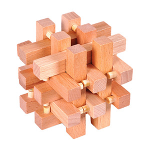 Rompecabezas de madera de haya, rompecabezas Burr, rompecabezas 3D hechos a <span class=keywords><strong>mano</strong></span>, juegos de ingenio, juguetes educativos intelectuales para niños y adultos - Product Image 4