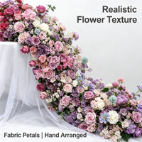 Cadena de flores artificiales colgantes para mesa de banquete de boda, decoración de esquina de mesa larga, simulación de cascada floral para escaparates.