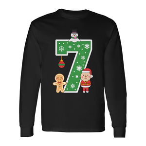 Camiseta navideña de manga larga a juego número 7 para parejas, ropa navideña - Product Image 2