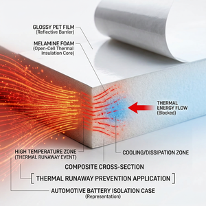 <span class=keywords><strong>Film</strong></span> PET ignifuge en mousse de mélamine pour barrière thermique de protection contre <span class=keywords><strong>la</strong></span> décharge spontanée des batteries - Product Image 4
