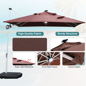 2025 nuevo lujoso Led viaje <span class=keywords><strong>Pub</strong></span> balcón sombrilla al aire libre patio grande aluminio personalizado sol voladizo sombrilla sombra - Product Image 4