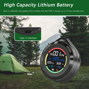 Testeur <span class=keywords><strong>de</strong></span> qualité <span class=keywords><strong>de</strong></span> l'air intelligent Détecteur <span class=keywords><strong>de</strong></span> <span class=keywords><strong>monoxyde</strong></span> <span class=keywords><strong>de</strong></span> <span class=keywords><strong>carbone</strong></span> portable Mini détecteur <span class=keywords><strong>de</strong></span> CO 6-en-1 pour <span class=keywords><strong>camping</strong></span>-<span class=keywords><strong>car</strong></span> et voyage - Product Image 3
