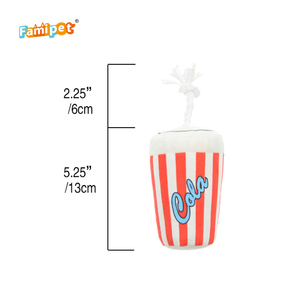 Jouet en peluche couineur pour chien Famipet, personnalisé OEM, en forme de chips, hot-dog, cola, fast-food - Product Image 2