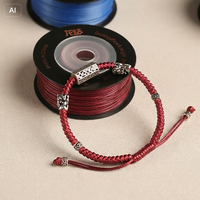 Accessoires de vente directe d'usine LONGJIE : Cordon ciré pour nœuds chinois, Sangle en nylon, Fil ciré coréen 1mm, Accessoires tendance