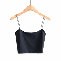 Yeni bayanlar yaz katı kadın kısa gömlek tankı üstleri kolsuz straplez kadınlar seksi Backless mahsul Tops
