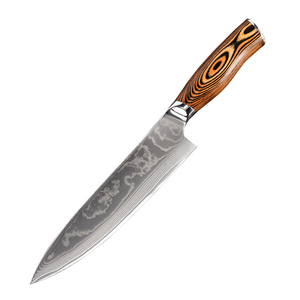 En gros Chef Couteaux 67 couches Netteté Damas <span class=keywords><strong>Couteau</strong></span> de Cuisine Manche En Bois Pakka - Product Image 1