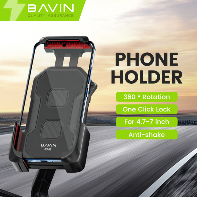 BAVIN Abs Pc Stainless Steel PS42 One Click Lock Mobile Phone Mount Motorcycle Phone Holder